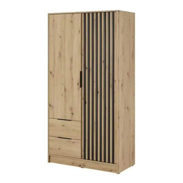 Szafa dwudrzwiowa z szufladami Nelly 2D dąb artisan lamele 318457