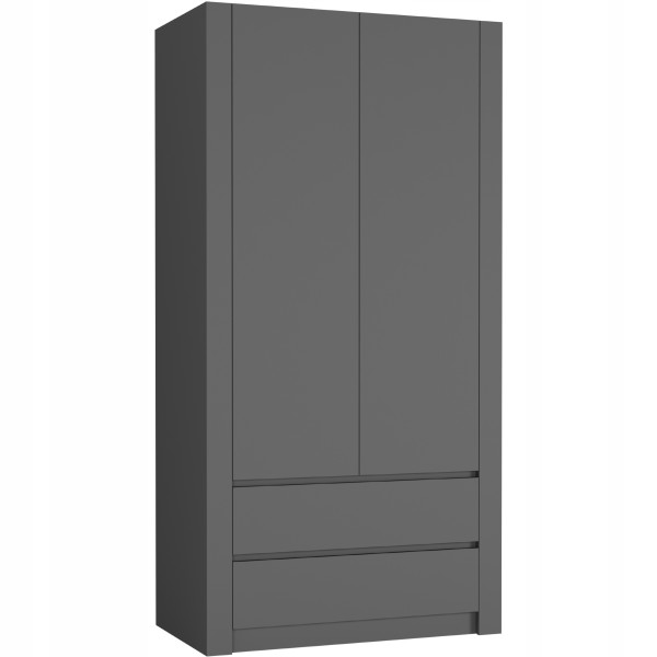 Szafa garderoba 90 cm 2 drzwi 2 szuflady FRAMIRE B-20 antracyt 915179