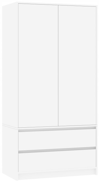 Szafa garderoba 90 cm 2 drzwi 2 szuflady FRAMIRE B-9TIP biała 912999