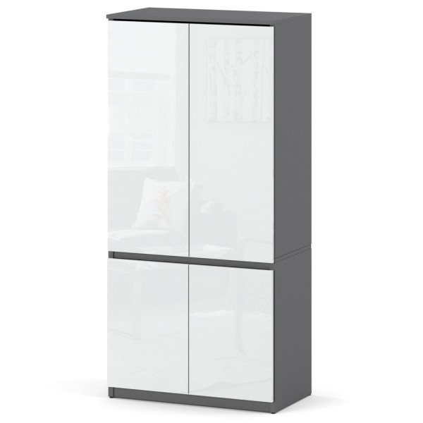 Szafa garderoba do sypialni 80cm posti szary biały połysk 594944