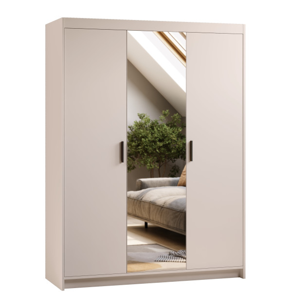 Szafa garderoba z lustrem 133 cm KUBA beż piaskowy 857905