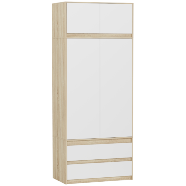 Szafa garderoba z nadstawką 90x234 cm FRAMIRE B-9-NTIP biała 961163