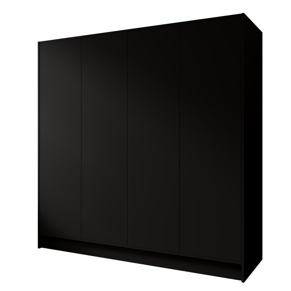 Szafa GAVA 200 cm Czarna - 4 drzwi TIP-ON Bez Uchwytów 961023