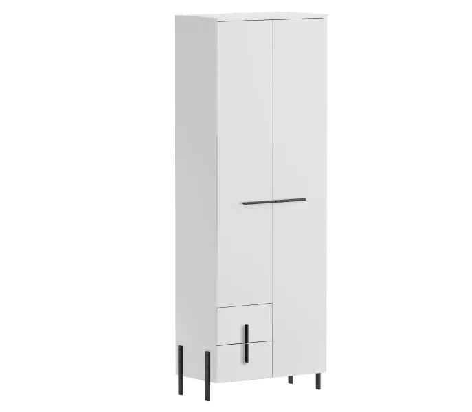 Szafa JUSTINE 2D2S biała/biały połysk 414961
