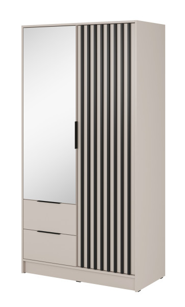 Szafa KELLY z lamelami i lustrem 105 cm - kaszmir 756854