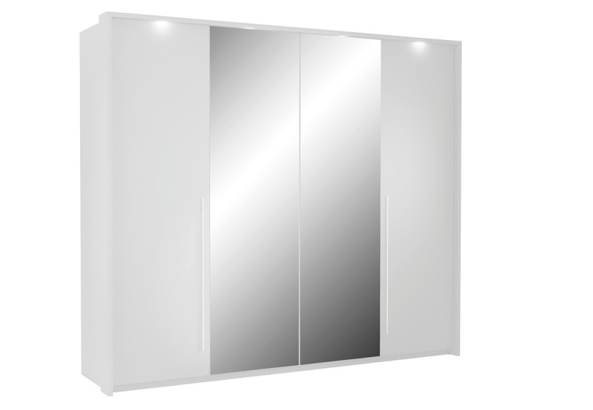 Szafa LED i lustrem metalowymi uchwytami BAMER biała 357643