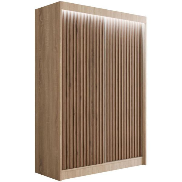 Szafa LED z drzwiami przesuwnymi i lamelami VILANv2 150 x 215 cm 526983