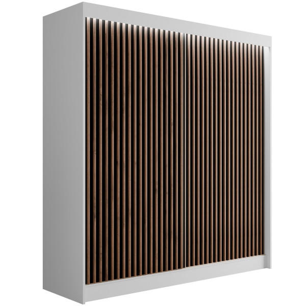 Szafa LED z drzwiami przesuwnymi i lamelami VILANv2 200 x 215 cm 526979