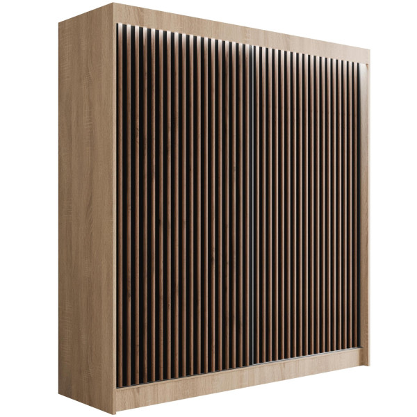 Szafa LED z drzwiami przesuwnymi i lamelami VILANv2 200 x 215 cm 526993