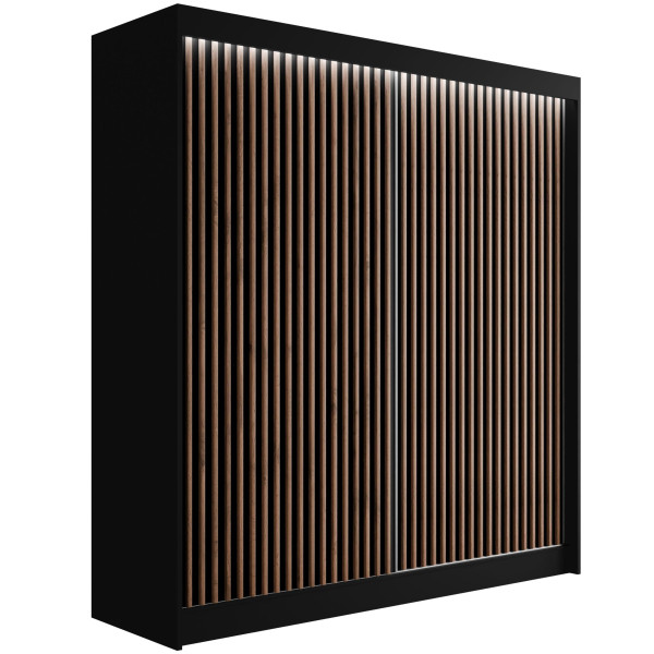 Szafa LED z drzwiami przesuwnymi i lamelami VILANv2 200 x 215 cm 527001