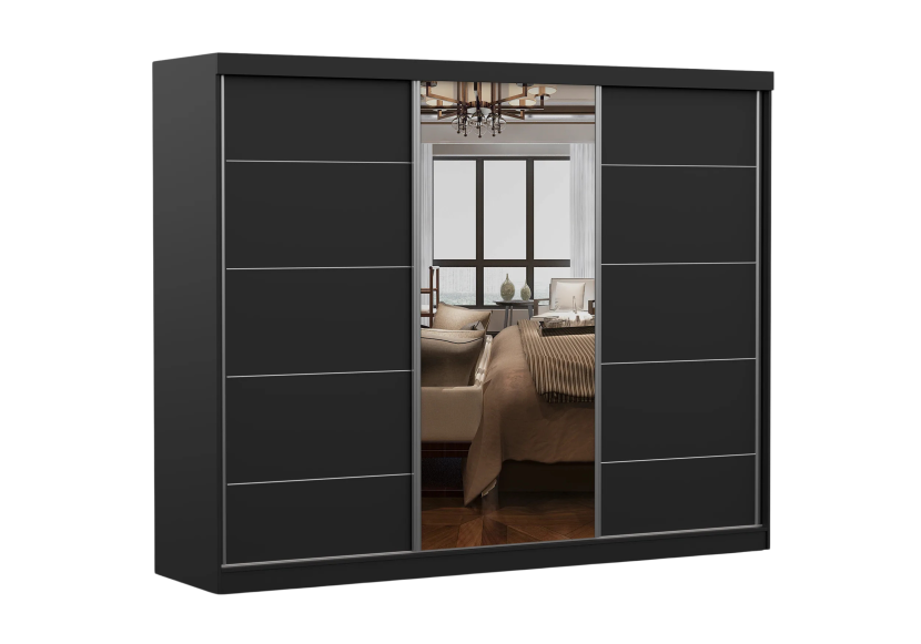 Szafa Lion 250 cm Czarny mat/Czarny mat 940229