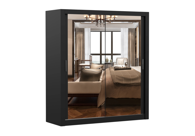 Szafa Milan 180 cm Czarny mat/Czarny mat 1031283