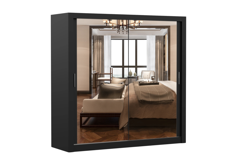 Szafa Milan 200 cm Czarny mat/Czarny mat 1031289