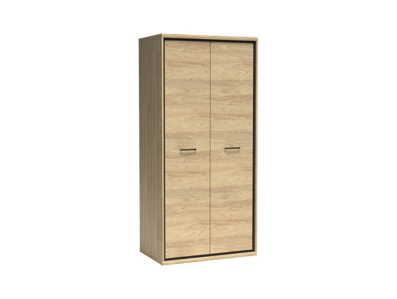 Szafa MILAN 2D 92 cm Natural Hikora / Czarny 136087