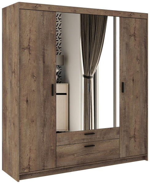 Szafa modułowa 176 cm z lustrem KUBA dąb lefkas 823503