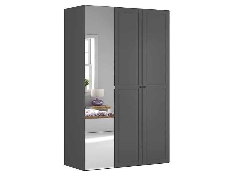 Szafa modułowa Flex 150 cm z drzwiami i lustrem grafit 46632