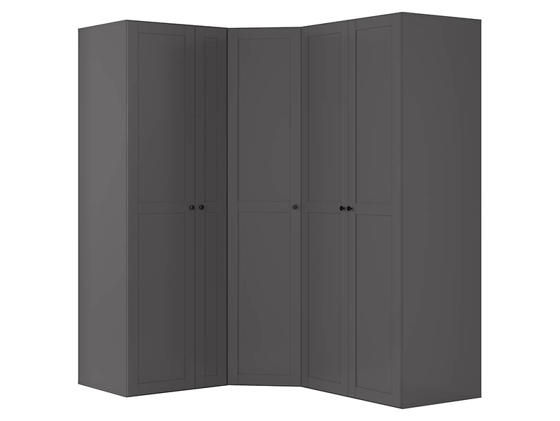 Szafa modułowa Flex 178 x 203 cm narożna z drzwiami grafit 56340