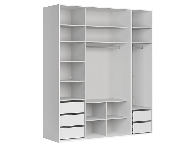 Szafa modułowa Flex 200 cm garderoba otwarta biała 45408