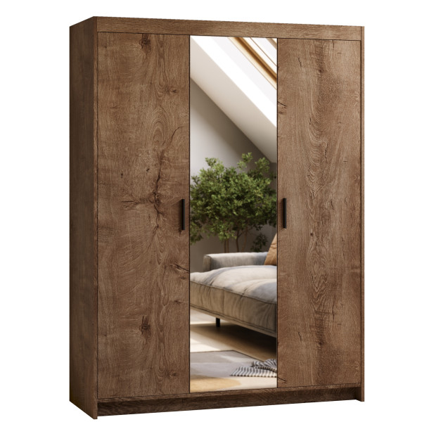 Szafa modułowa z lustrem 133 cm dąb lefkas KUBA 749152