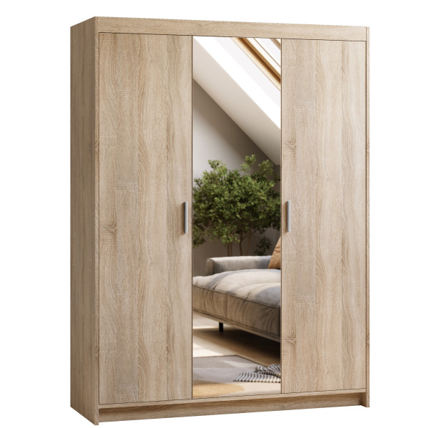 Szafa modułowa z lustrem 133 cm KUBA dąb sonoma 749147
