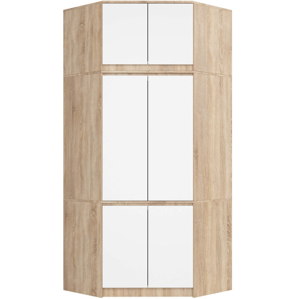 Szafa narożna S100 AKORD Dąb Sonoma, Biała 100x50x235 cm 303544