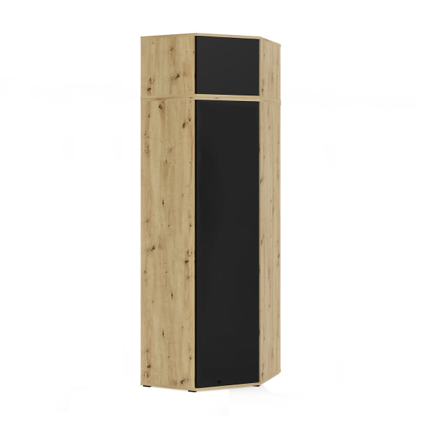 Szafa narożna z nadstawką artisan czarny 225cm 393761