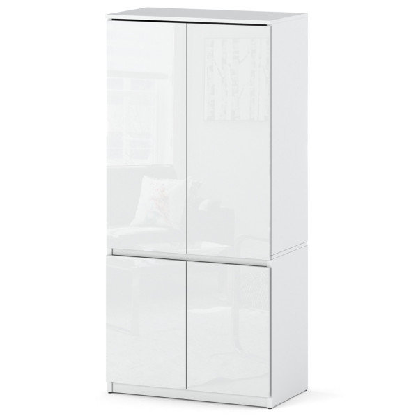 Szafa nowoczesna do sypialni posti 80cm półki biały połysk 594942