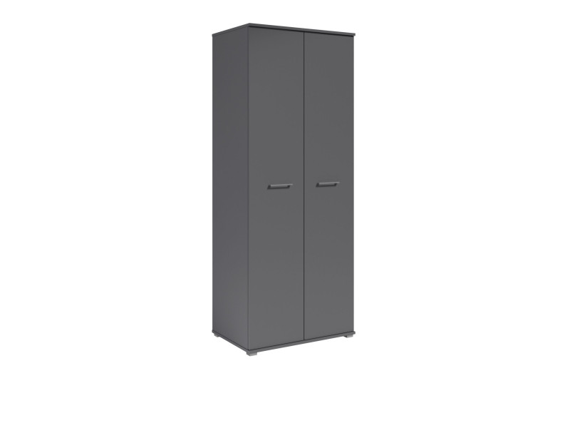 Szafa Otwierana Dwudrzwiowa 80cm x 200cm ANTRACYT | Półki + Wieszak 917588