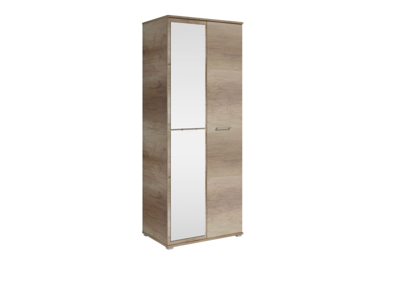 Szafa Otwierana Dwudrzwiowa z Lustrem 80cm x 200cm CANION |Półki + Wieszak 917576