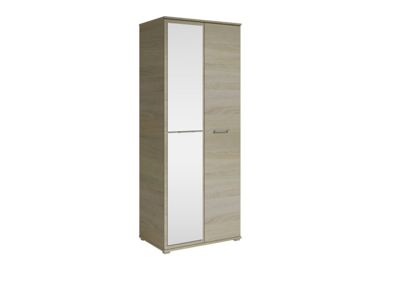 Szafa Otwierana Dwudrzwiowa z Lustrem 80cm x 200cm SONOMA | Półki + Wieszak 917564