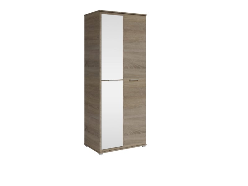 Szafa Otwierana Dwudrzwiowa z Lustrem 80cm x 200cm TRUFLA |Półki + Wieszak 917583