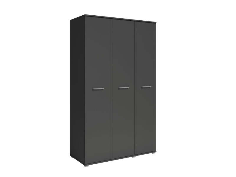 Szafa Otwierana Trzydrzwiowa 120cm x 200cm ANTRACYT | Półki + Wieszak 917566