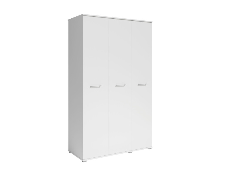 Szafa Otwierana Trzydrzwiowa 120cm x 200cm BIAŁA | Półki + Wieszak 917587