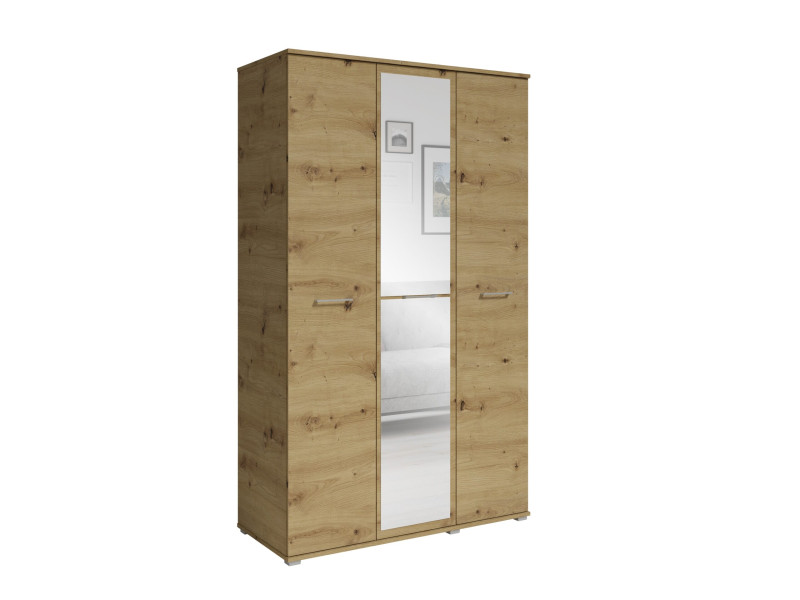 Szafa Otwierana Trzydrzwiowa LUSTRO 120cm x 200cm ARTISAN | Półki + Wieszak 917580