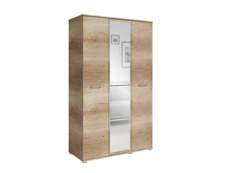 Szafa Otwierana Trzydrzwiowa LUSTRO 120cm x 200cm CANION | Półki + Wieszak 917582