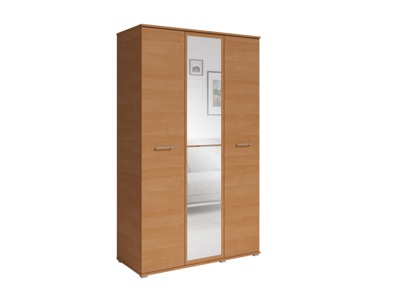 Szafa Otwierana Trzydrzwiowa LUSTRO 120cm x 200cm OLCHA | Półki + Wieszak 917589