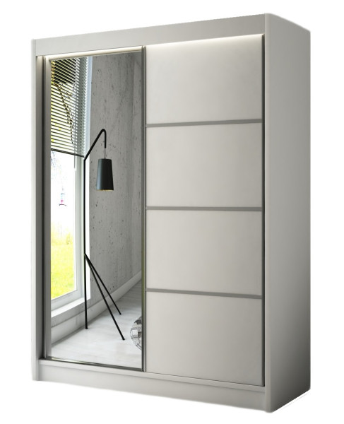 Szafa PAKO przesuwna z lustrem 120 cm - Biała mat 233519