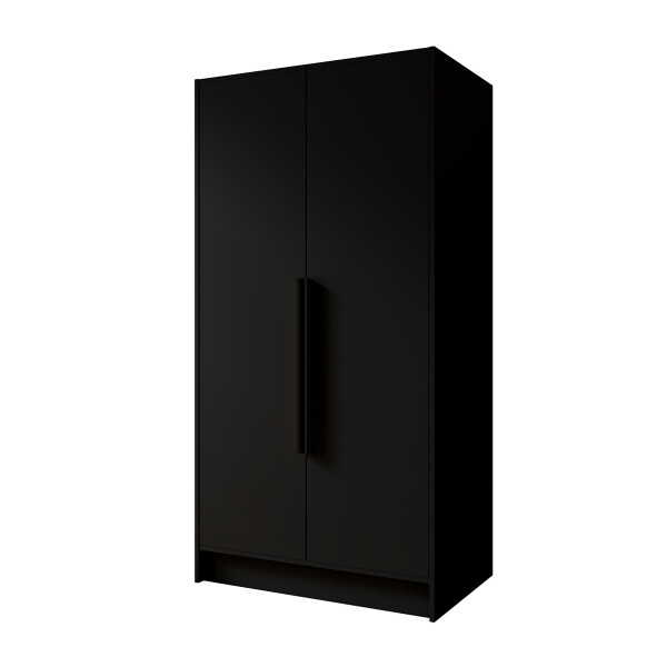 Szafa PAVIA 100 cm Czarna/Czarne Uchwyty – 2 Drzwi 959777