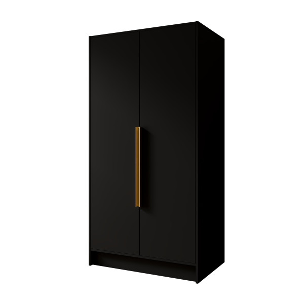 Szafa PAVIA 100 cm Czarna/Złote Uchwyty – 2 Drzwi 959775