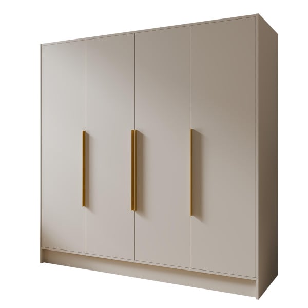 Szafa PAVIA 200 cm Kaszmir/Złote Uchwyty – 4 Drzwi 959774