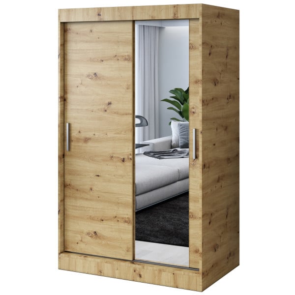 Szafa przesuwna 1 x lustro 120x200 Hugo , Dąb Artisan 629923