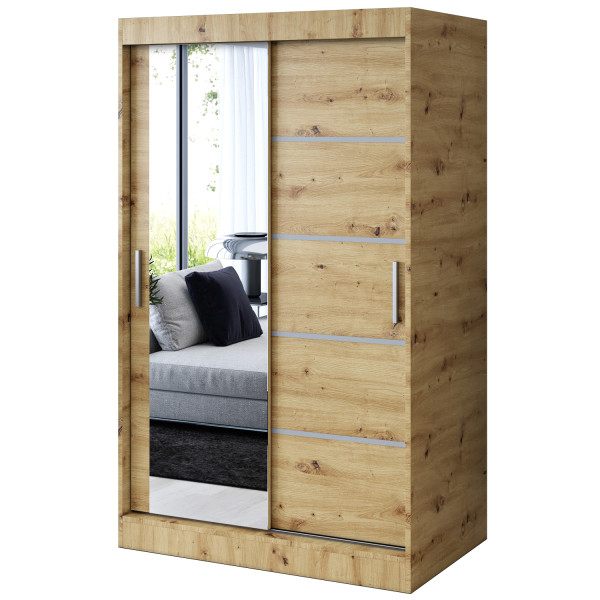 Szafa przesuwna 1 x lustro 120x200 Ralf , Dąb Artisan 630032