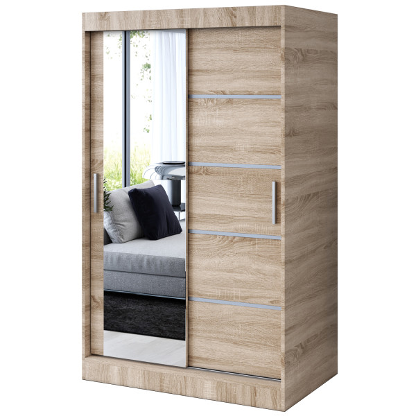 Szafa przesuwna 1 x lustro 120x200 Ralf , Dąb Sonoma 630174