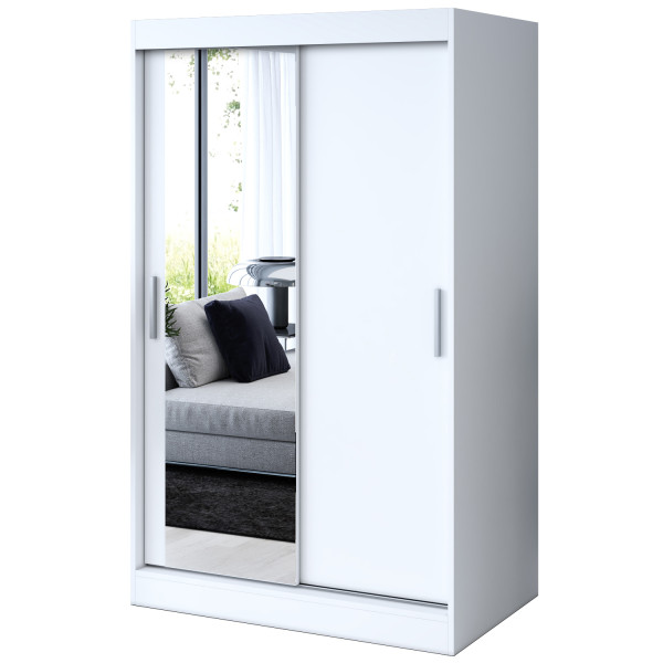 Szafa przesuwna 1 x lustro 120x200 Sofia , Biały mat 629744