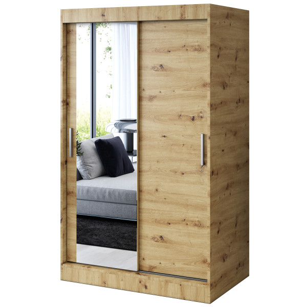 Szafa przesuwna 1 x lustro 120x200 Sofia , Dąb Artisan 630177