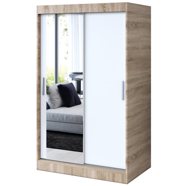 Szafa przesuwna 1 x lustro 120x200 Sofia , Dąb Sonoma / Biały mat 629938