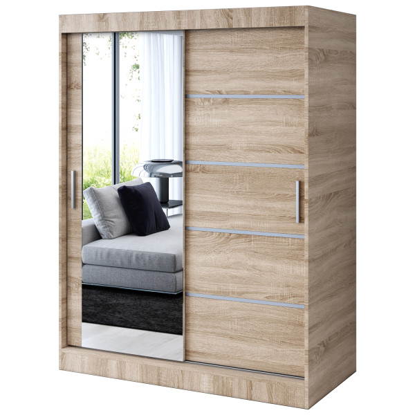 Szafa przesuwna 1 x Lustro 150x200 Ralf , Dąb Sonoma 629808