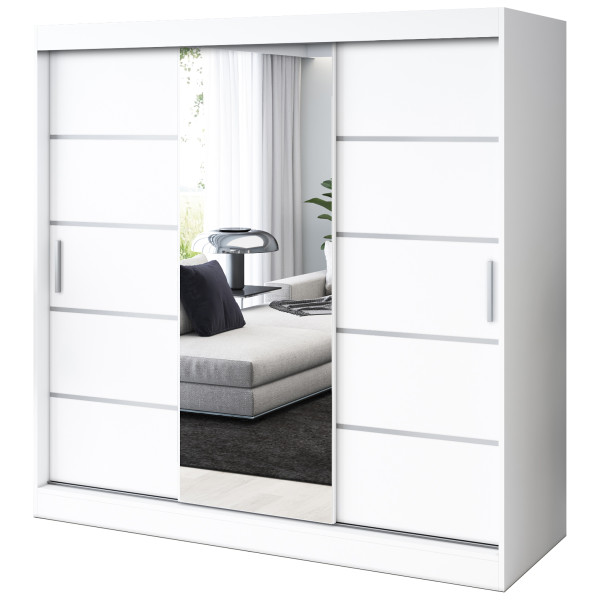 Szafa przesuwna 1 x Lustro 200x200 Pepe , Biały mat 629820
