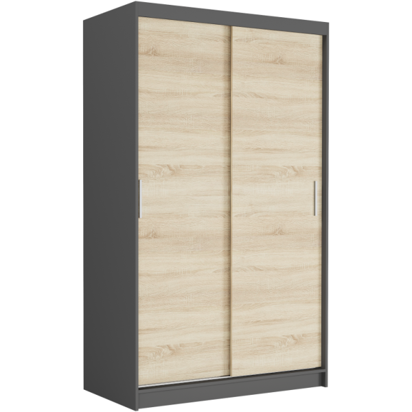 Szafa przesuwna 120 cm 2-drzwi FRAMIRE Vega III antracyt sonoma 969565