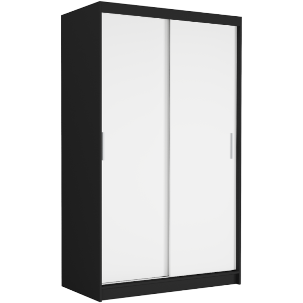 Szafa przesuwna 120 cm 2-drzwi FRAMIRE Vega III czarny biały 969502